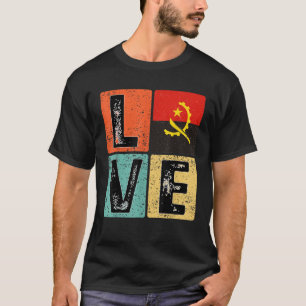 Retro I Love Angola Flag voor Angolese Pride T-shirt