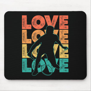 Retro I Love Badminton Thema Graphic Design Muismat