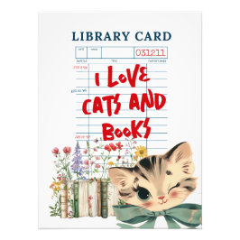 Retro I Love Cats and Books Foto Afdruk