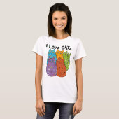 Retro i Love Cats Women's T Shirts (Voorkant volledig)