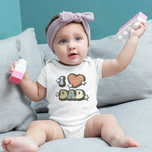 Retro I Love Dad Vaderdag Romper