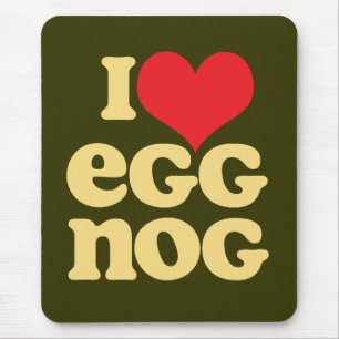 Retro I Love Eggnog Mousepad Green Muismat