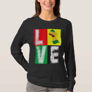 RETRO I LOVE GUYANA VLAG KAART VOOR GUYANESE T-SHIRT