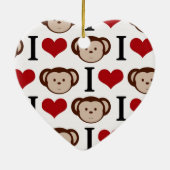 Retro I Love Monkeys Keramisch Ornament (Achterkant)