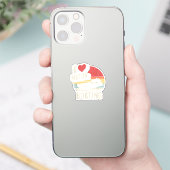 Retro I Love Motor Boating Funny Boater Sticker (Telefoon)