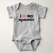 Retro I Love My Mommies Queer Moms Coeur Baby Body (Devant)