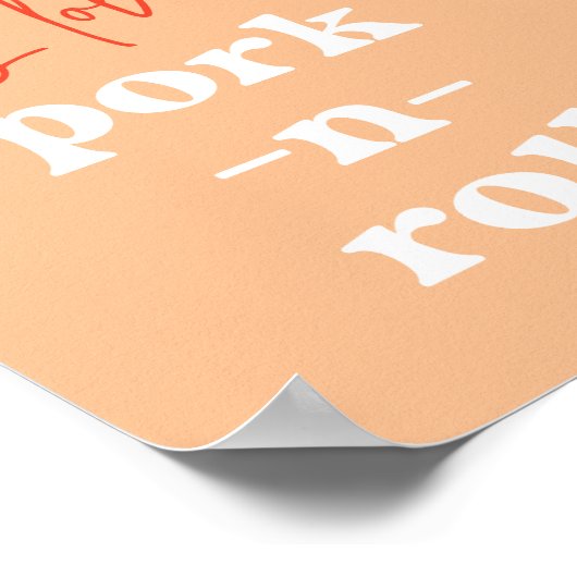 Retro I Love Pork-N-Roll Trouwbord Poster (Hoek)