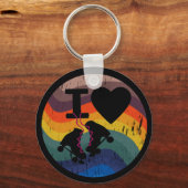 Retro I love Roller Skered look Sleutelhanger (Voorkant)