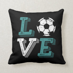 Retro I Love Soccer Player Coach Sport Fan Kussen