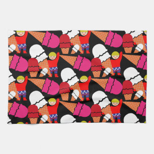 Retro Ice Cream Art Theedoek