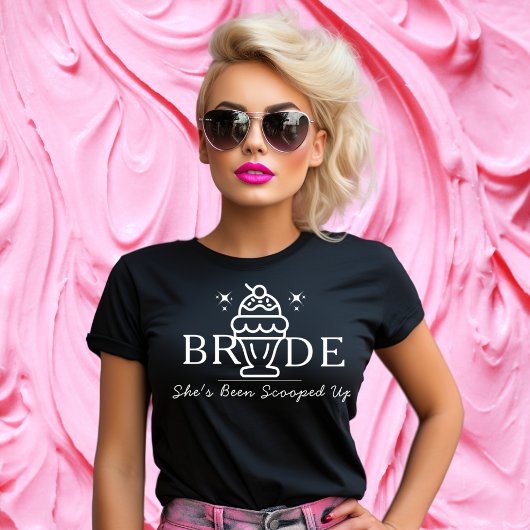 Retro Ice Cream "Bride" Opgerold Matching T-shirt