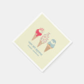 Retro Ice Cream Cone 18e Verjaardag Custom Servet (Hoek)