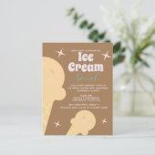 Retro Ice Cream Cone Social Flyer Invitation (Debout devant)