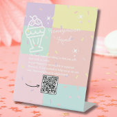 Retro Ice Cream Honeymoon Fund voetstuk Reclamebord Met Voetstuk