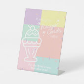 Retro Ice Cream Plaats hier uw Recept Kaart Reclamebord Met Voetstuk (Voorkant)