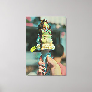 Retro ice cream popsicle canvas afdruk