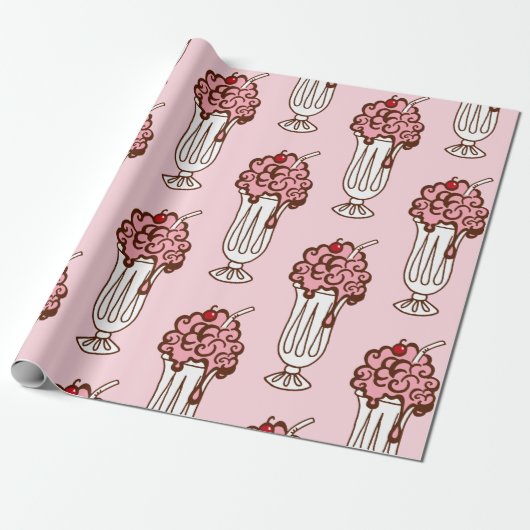 Retro Ice Cream Soda Wrapping Papier (Uitgerold)