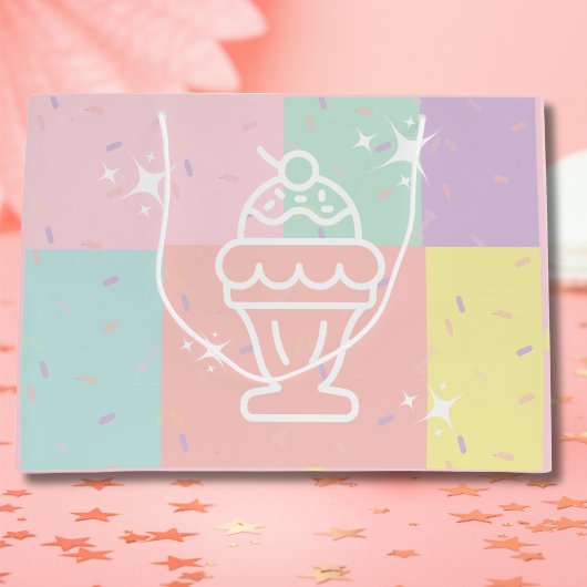 Retro Ice Cream Sundae Gift Bag Groot Cadeauzakje