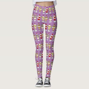Retro Ice Cream Sundaes-Leggings Leggings