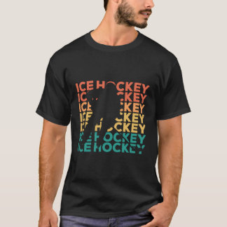 Retro Ice Hockey Cadeau voor Ice Hockey Plak T-shirt