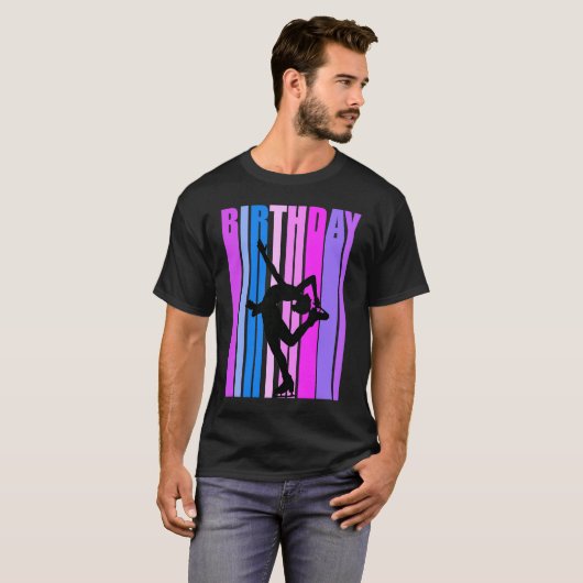 Retro Ice Skies vrouwen Birthday Ice Schaatsen Dan T-shirt (Voorkant volledig)