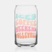 Retro Iced Coffee Weekend Volleybal Blikvorm Glas (Voorkant)