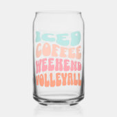 Retro Iced Coffee Weekend Volleybal Blikvorm Glas (Achterkant)
