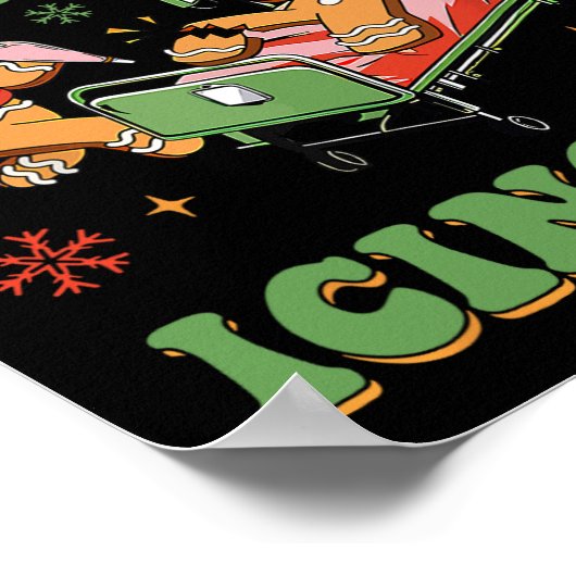 Retro ICU Verpleegster Kerstmis Gingerbread Heb je Poster (Hoek)