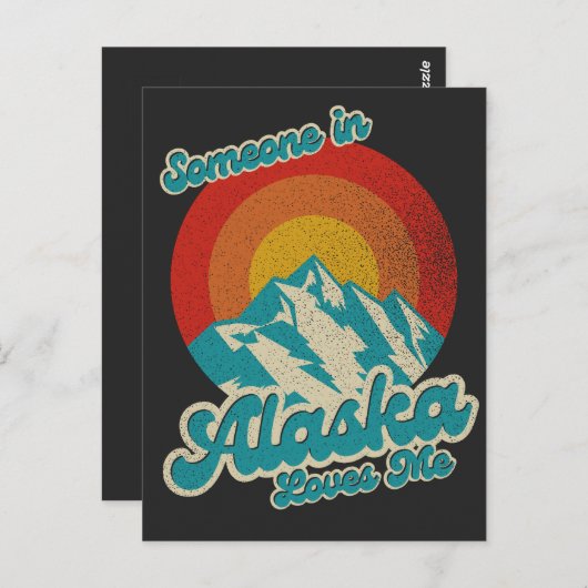 Retro  Iemand in Alaska houdt van me 70s AK Briefkaart (Voorkant / Achterkant)