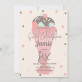 Retro ijs confetti sundae schep kaart (Voorkant)