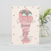 Retro ijs confetti sundae schep kaart (Staand voorkant)