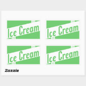 retro-ijs rechthoekige sticker (Vel)