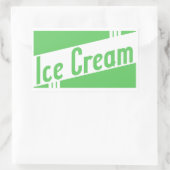 retro-ijs rechthoekige sticker (Tas)