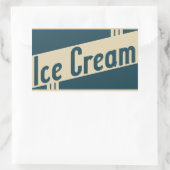 retro-ijs rechthoekige sticker (Tas)