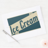 retro-ijs rechthoekige sticker (Envelop)