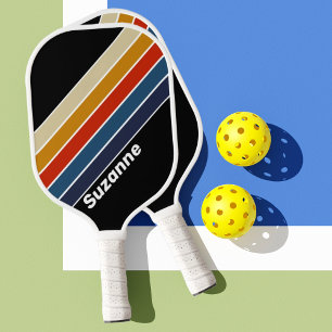 Retro Ijs Regenboog met Naam Pickleball Paddle
