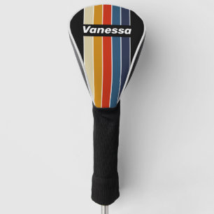Retro Ijs Regenboog Speld Gestreept met Naam Golfheadcover