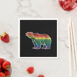 Retro Ijsbeer Regenboog Lesbienne LGBT Homoprentij Servet