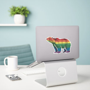 Retro IJsbeer Regenboog Lesbisch LHBT Homo Pride Sticker