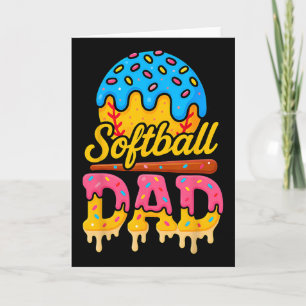 Retro ijsdruppel softbal vader gamendag vader vade kaart