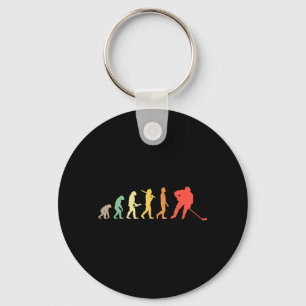 Retro-ijshockey-evolutie-cadeau voor ijshockey sleutelhanger
