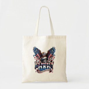 Retro IJshockey Vader Amerikaanse Vlag IJshockey Tote Bag