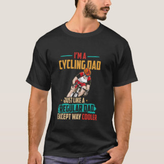  retro ik ben een fietsende vader gewone vader beh t-shirt