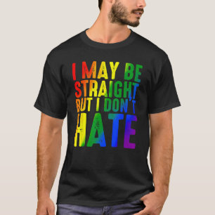 Retro Ik ben misschien hetero, maar ik haat Rainbo T-shirt