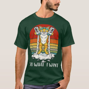 Retro ik doe wat ik wil dat mijn zwarte kat Kat ov T-shirt