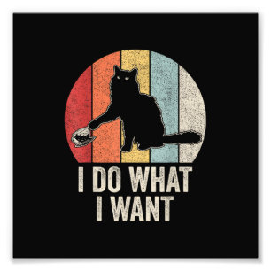 Retro Ik Doe Wat Ik Wil Katten T-shirt Kattenliefh Foto Afdruk