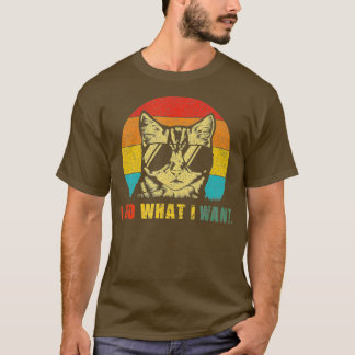 retro ik doe wat ik wil van kattenliefhebber meow  t-shirt