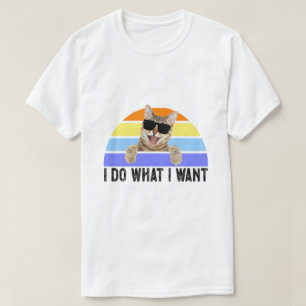 Retro Ik doe wat ik wil van kattenliefje. T-shirt
