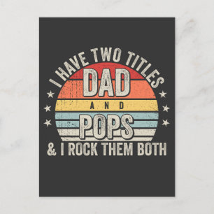 Retro ik heb twee titels papa en opa briefkaart
