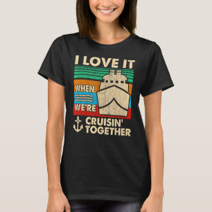 Retro ik hou ervan als we samen kruisen t-shirt